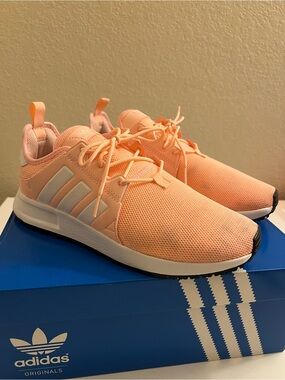 adidas Peach Pink Knit Athletic Sneakers